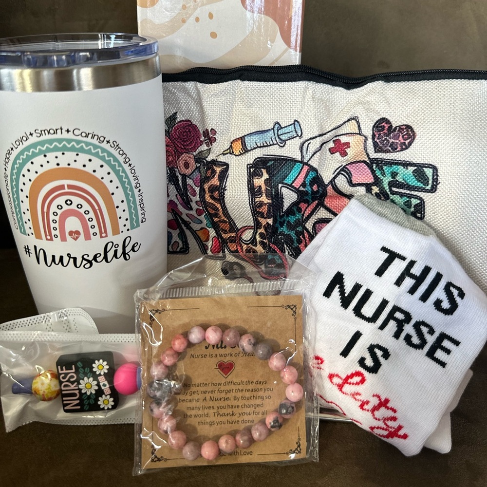 #NurseLife Insulated Tumbler + Gift Set with Socks & Bracelet